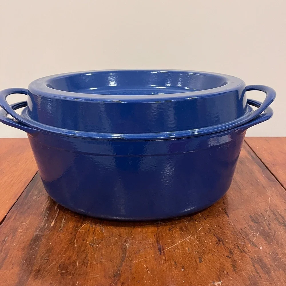 *VERY RARE* Le Creuset Doufeu Blue Cast Iron Enamel 9 3/4 Qt 9.2 L No. 35 France